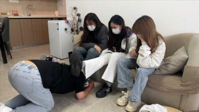 【小鲨鱼殿下】三人玩弄偷偷闻鞋子的家政 YC-250225-4