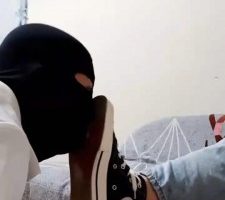 【罗宾】高帮帆布鞋棉袜裸足羞辱 bf10632