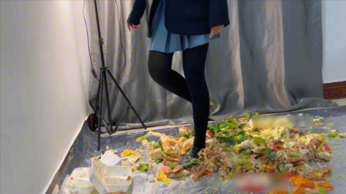 厚黑袜踩30斤食物 JS251210~8